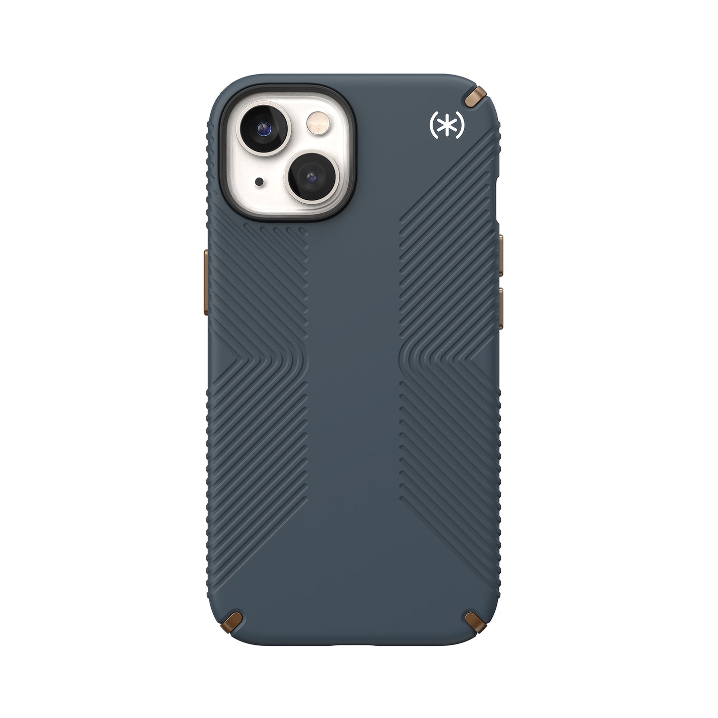 SPECK Presidio2 Grip Case for iPhone 14 - Charcoal/Cool Bronze/White