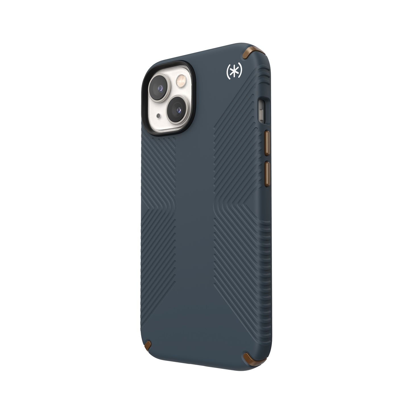 SPECK Presidio2 Grip Case for iPhone 14 - Charcoal/Cool Bronze/White