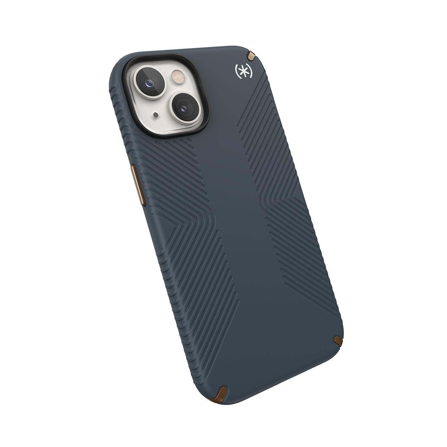 SPECK Presidio2 Grip Case for iPhone 14 - Charcoal/Cool Bronze/White