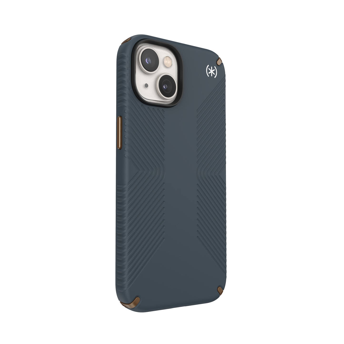 SPECK Presidio2 Grip Case for iPhone 14 - Charcoal/Cool Bronze/White