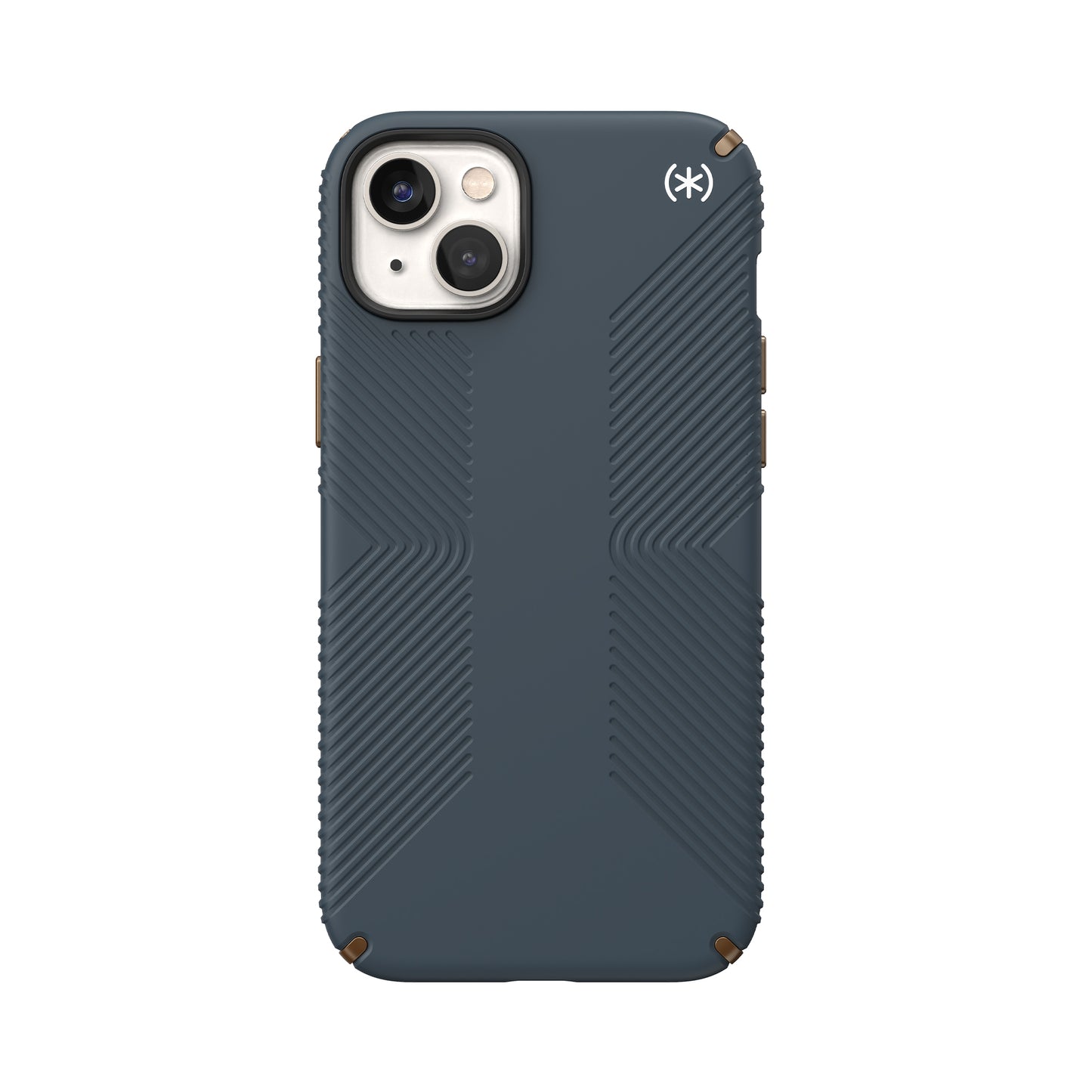 SPECK Presidio2 Grip Case for iPhone 14 Plus- Charcoal/Cool Bronze/White