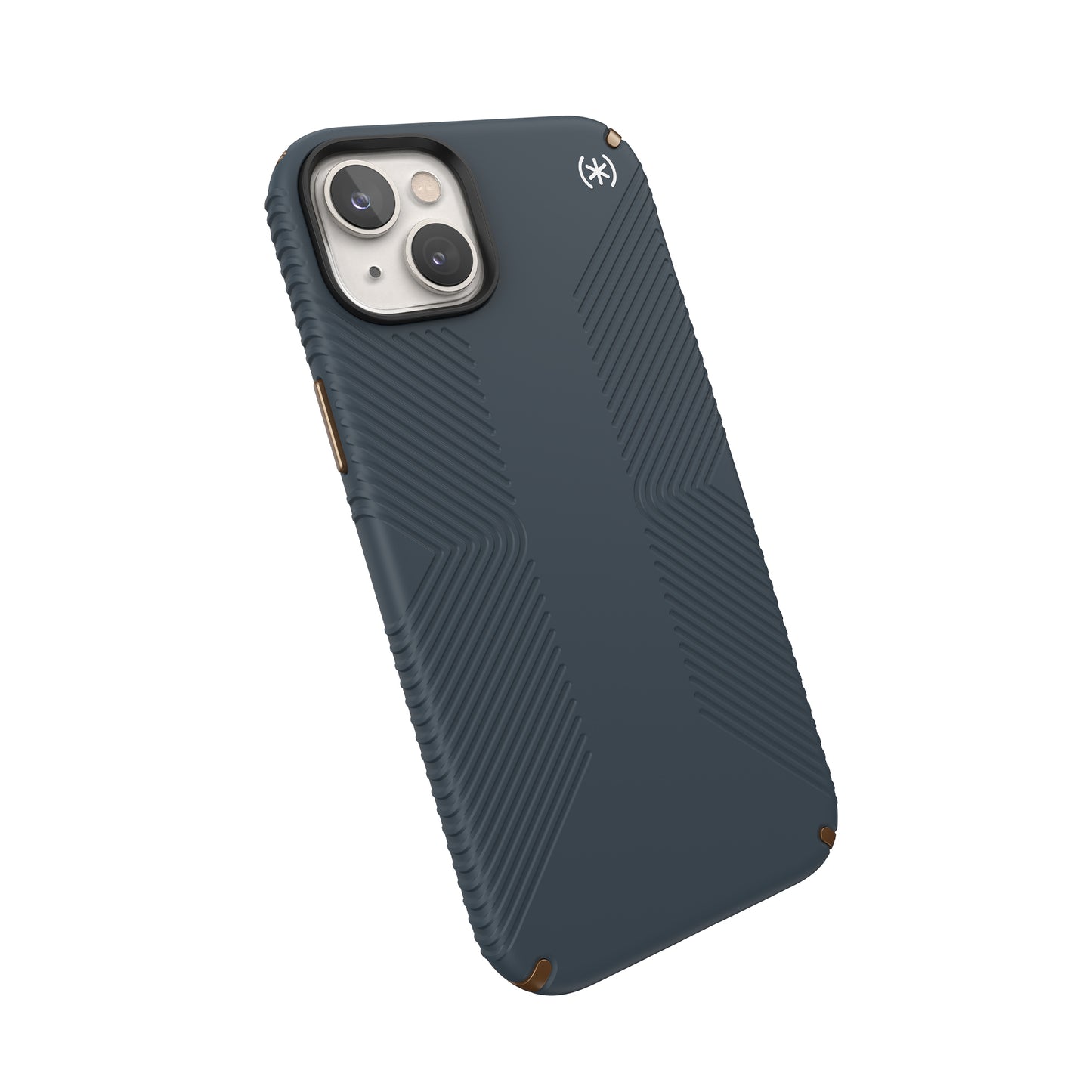 SPECK Presidio2 Grip Case for iPhone 14 Plus- Charcoal/Cool Bronze/White