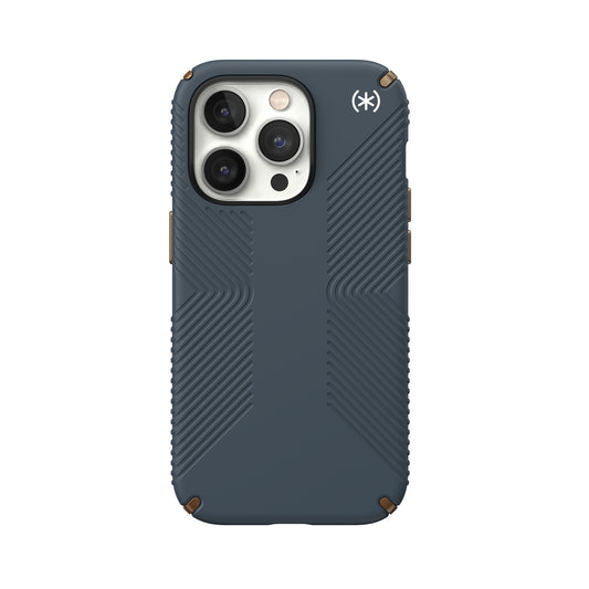 SPECK Presidio2 Grip Case for iPhone 14 Pro - Charcoal/Cool Bronze/White