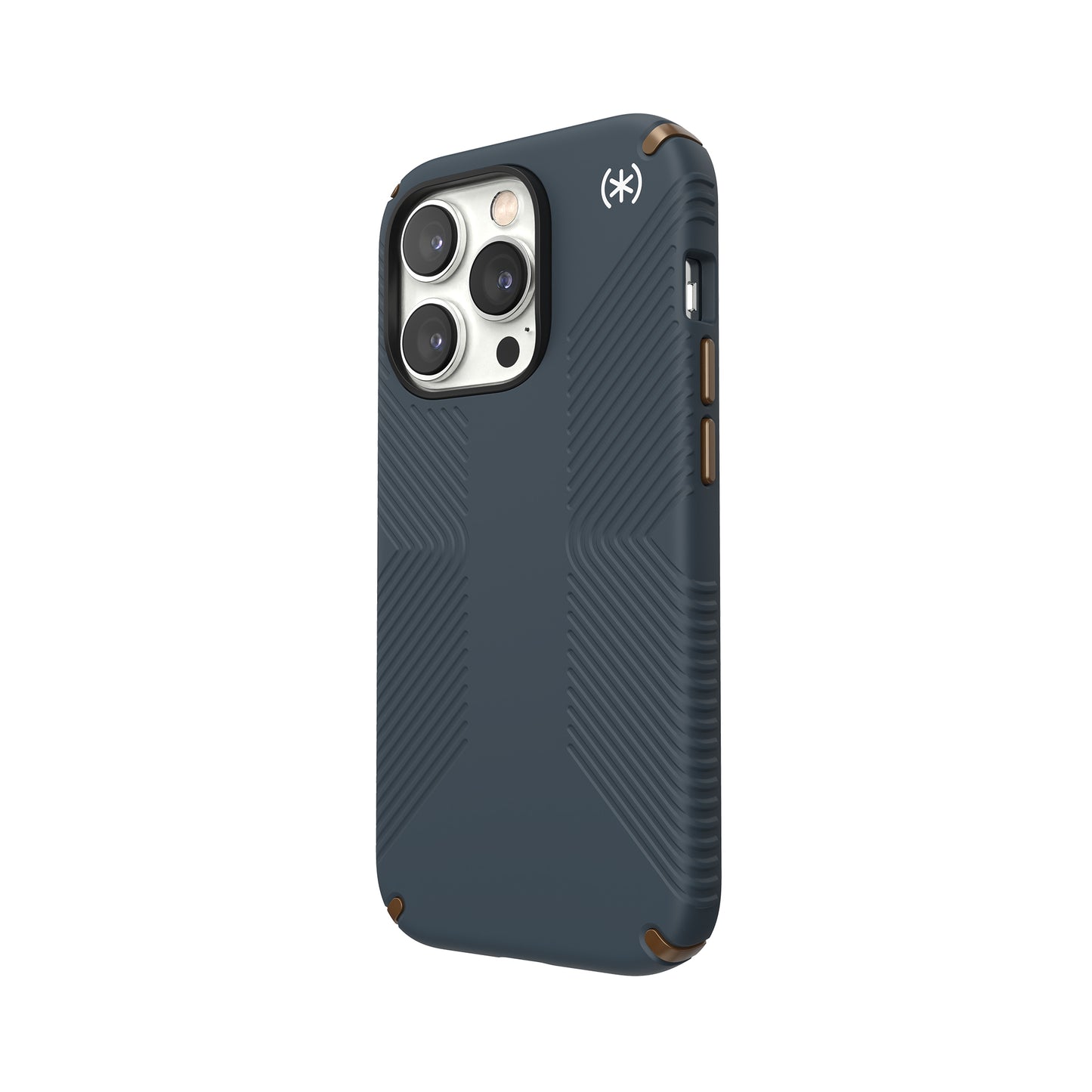 SPECK Presidio2 Grip Case for iPhone 14 Pro - Charcoal/Cool Bronze/White