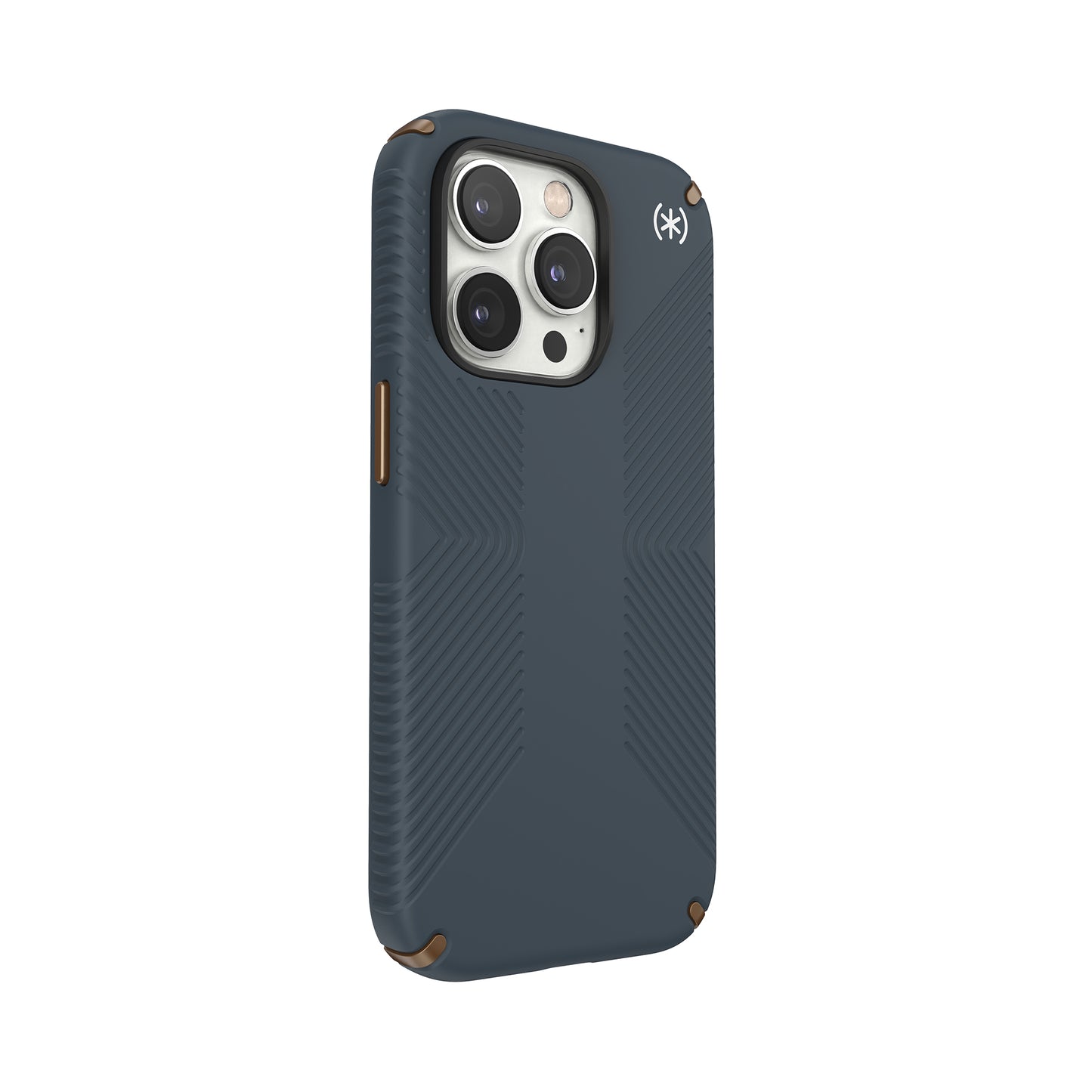 SPECK Presidio2 Grip Case for iPhone 14 Pro - Charcoal/Cool Bronze/White