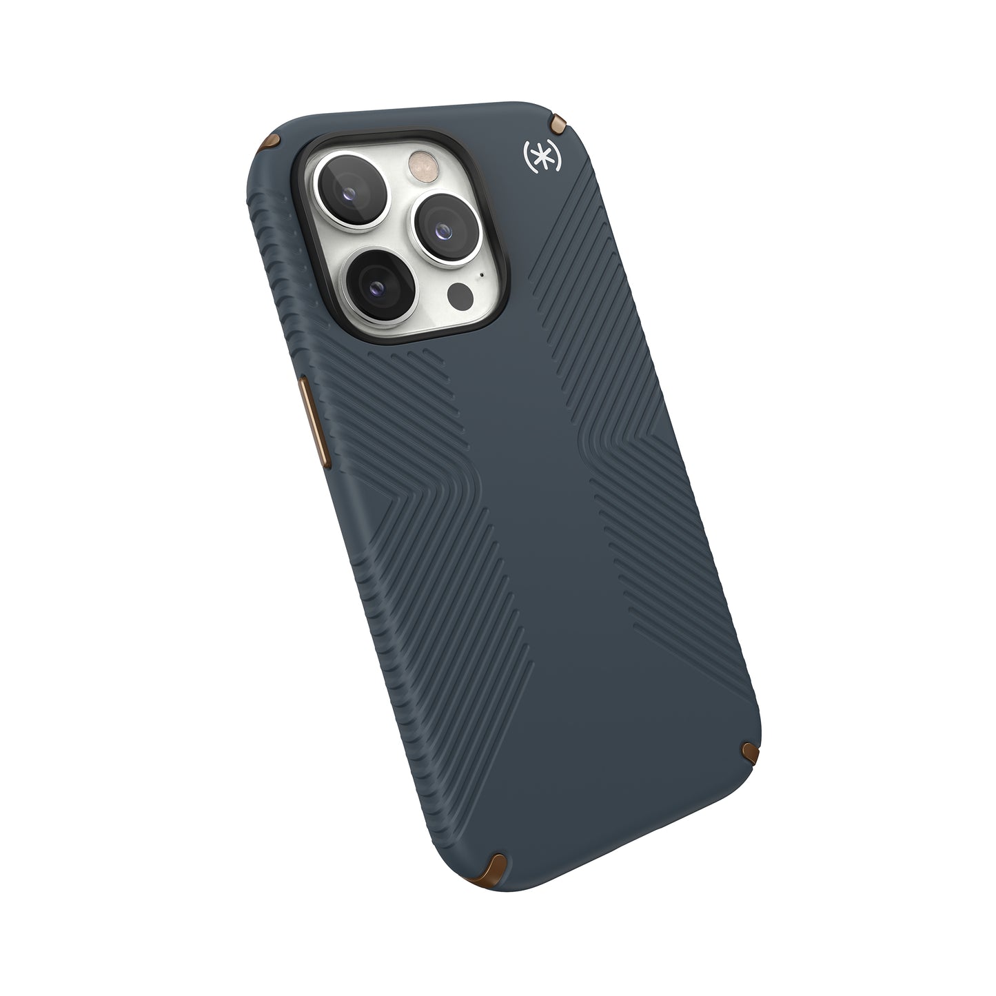 SPECK Presidio2 Grip Case for iPhone 14 Pro - Charcoal/Cool Bronze/White