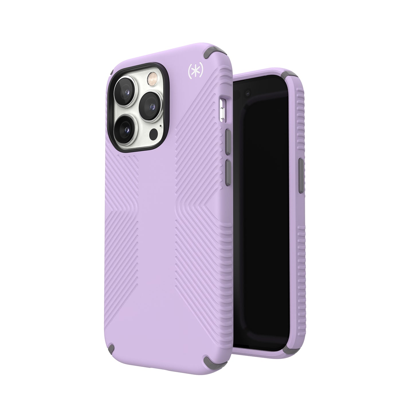 SPECK Presidio2 Grip Case for iPhone 14 Pro - Spring Purple/Cloudy Grey/White