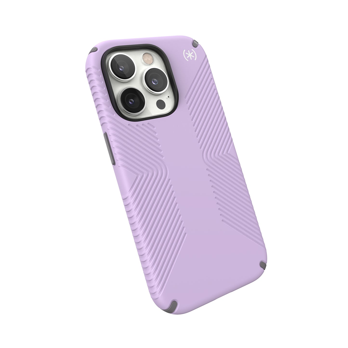 SPECK Presidio2 Grip Case for iPhone 14 Pro - Spring Purple/Cloudy Grey/White