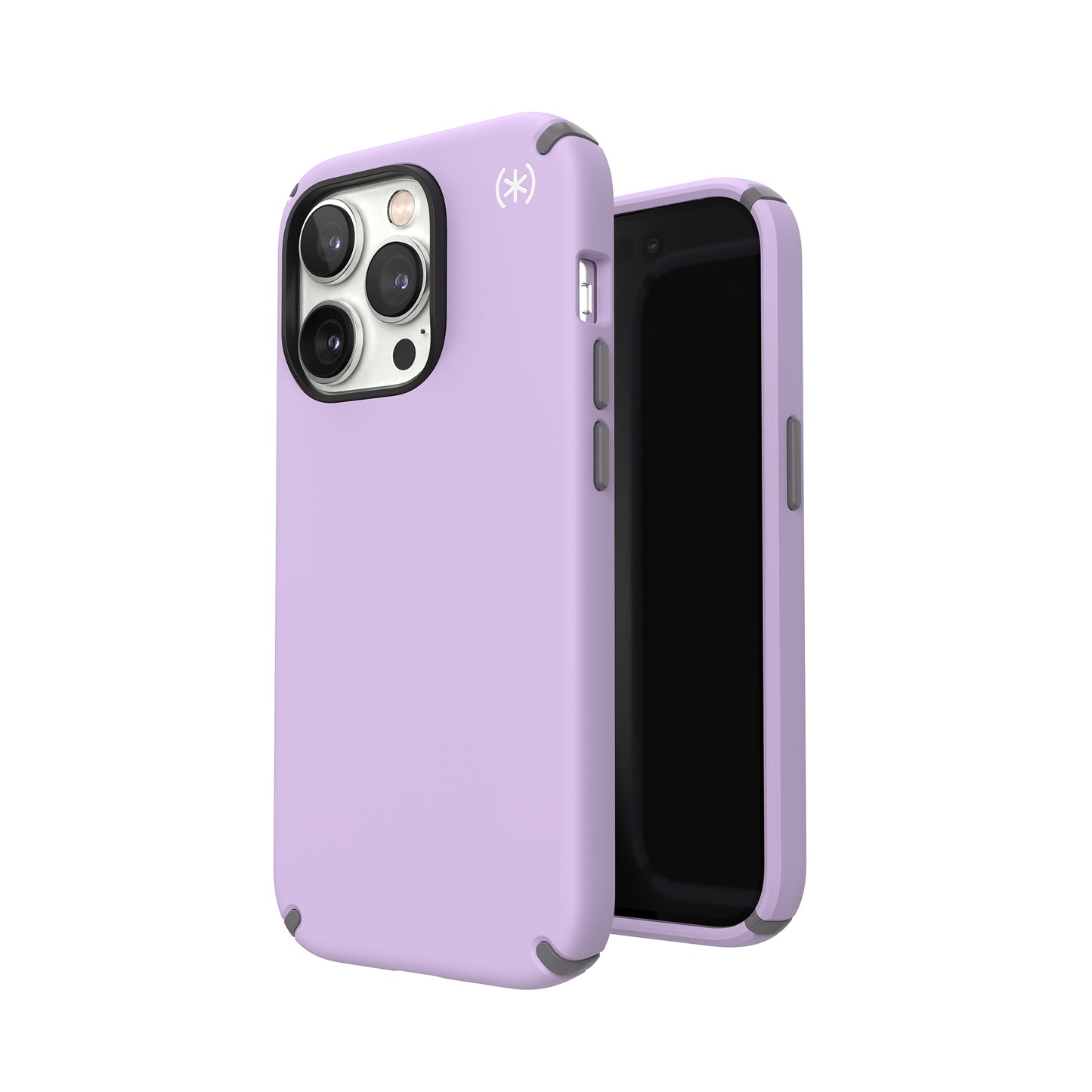 SPECK Presidio2 Pro Case for iPhone 14 Pro - Spring Purple/Cloudy Grey/White