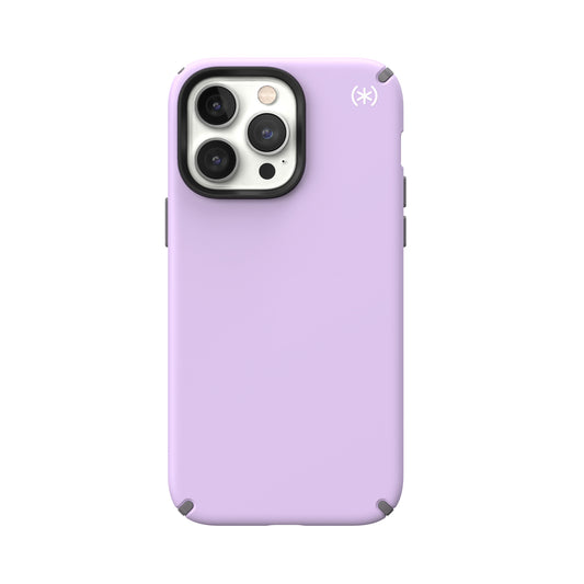 SPECK Presidio2 Pro Case for iPhone 14 Pro Max - Spring Purple/Cloudy Grey/White
