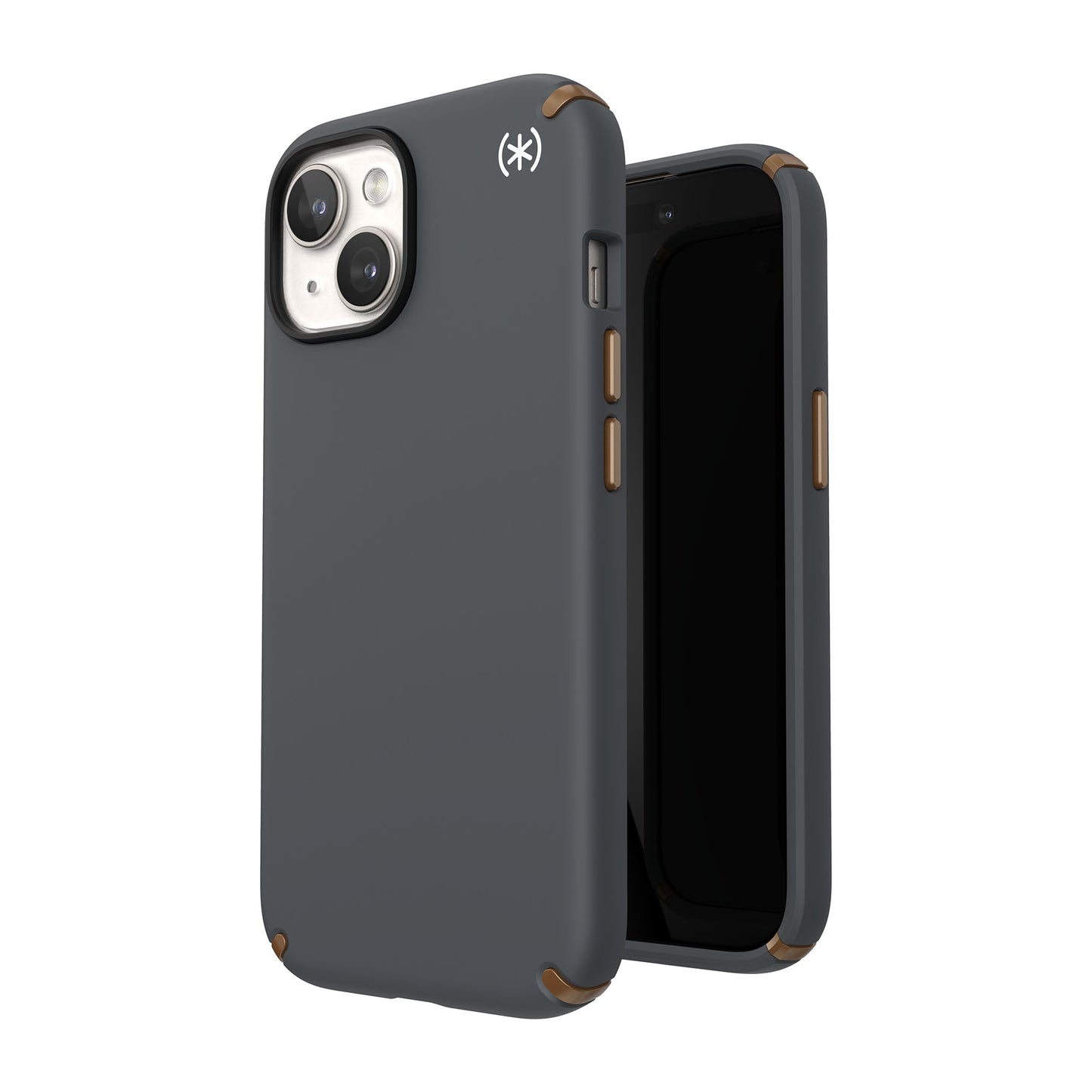 SPECK Presidio2 Pro with MagSafe for iPhone 15 - Charcoal Grey/Cool Bronze/White