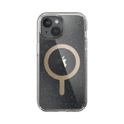 SPECK Presidio Lux Glitter with MagSafe for iPhone 15 - Clear/Gold Glitter/Beige Sweater