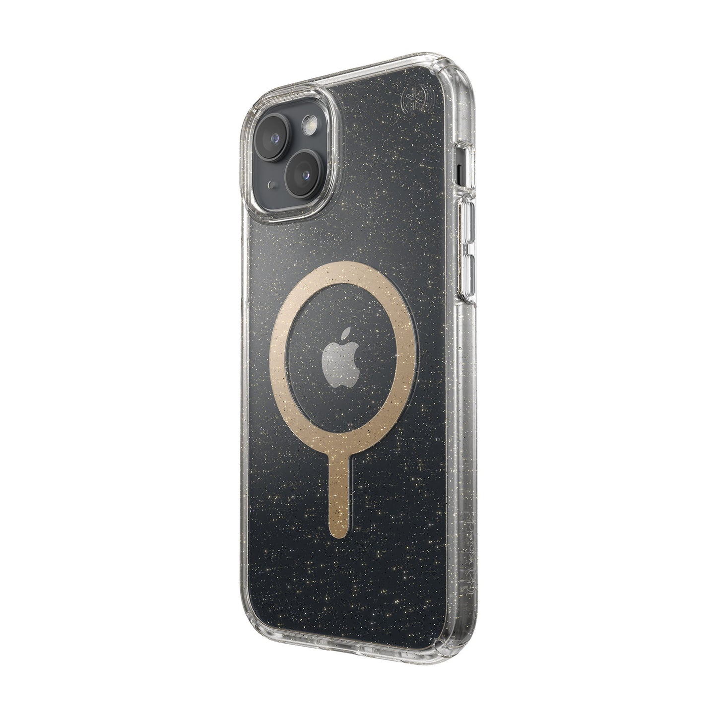 SPECK Presidio Lux Glitter with MagSafe for iPhone 15 Plus - Clear/Gold Glitter/Beige Sweater