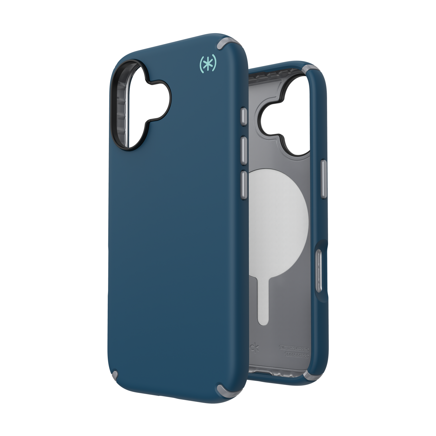 SPECK Presidio2 Pro MagSafe Case for iPhone 17 - Deep Sea/Metallic Silver/Spell Blue