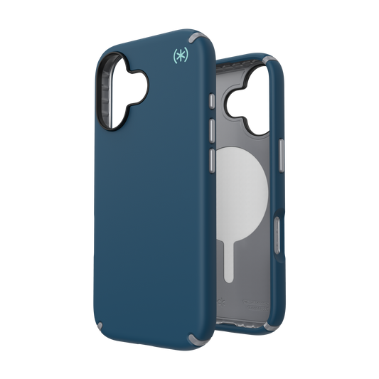 SPECK Presidio2 Pro MagSafe Case for iPhone 17 - Deep Sea/Metallic Silver/Spell Blue