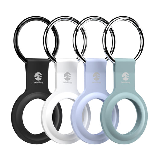 SWITCHEASY Skin For AirTag 4-Pack - Black/White/Lilac/Exquisite Blue