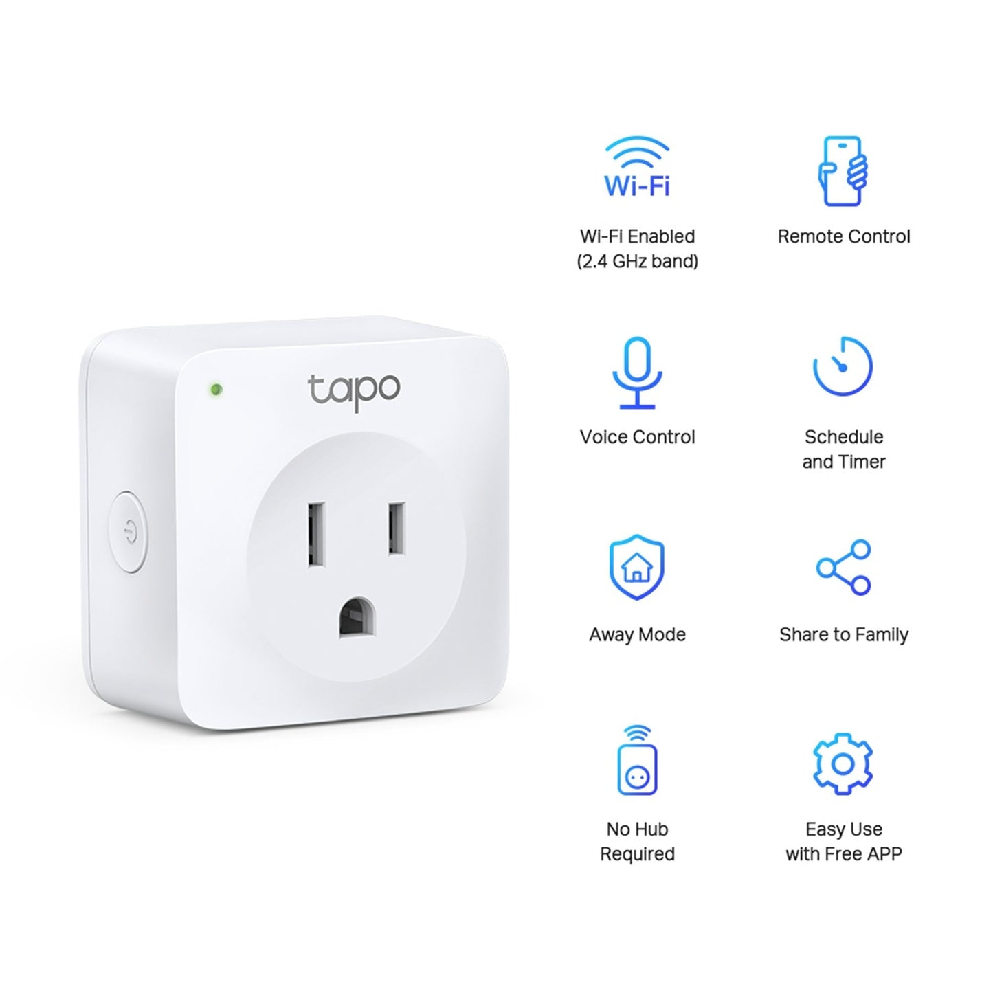 TP-LINK Tapo P100 Mini Smart Wi-Fi Socket (2-pack) - White