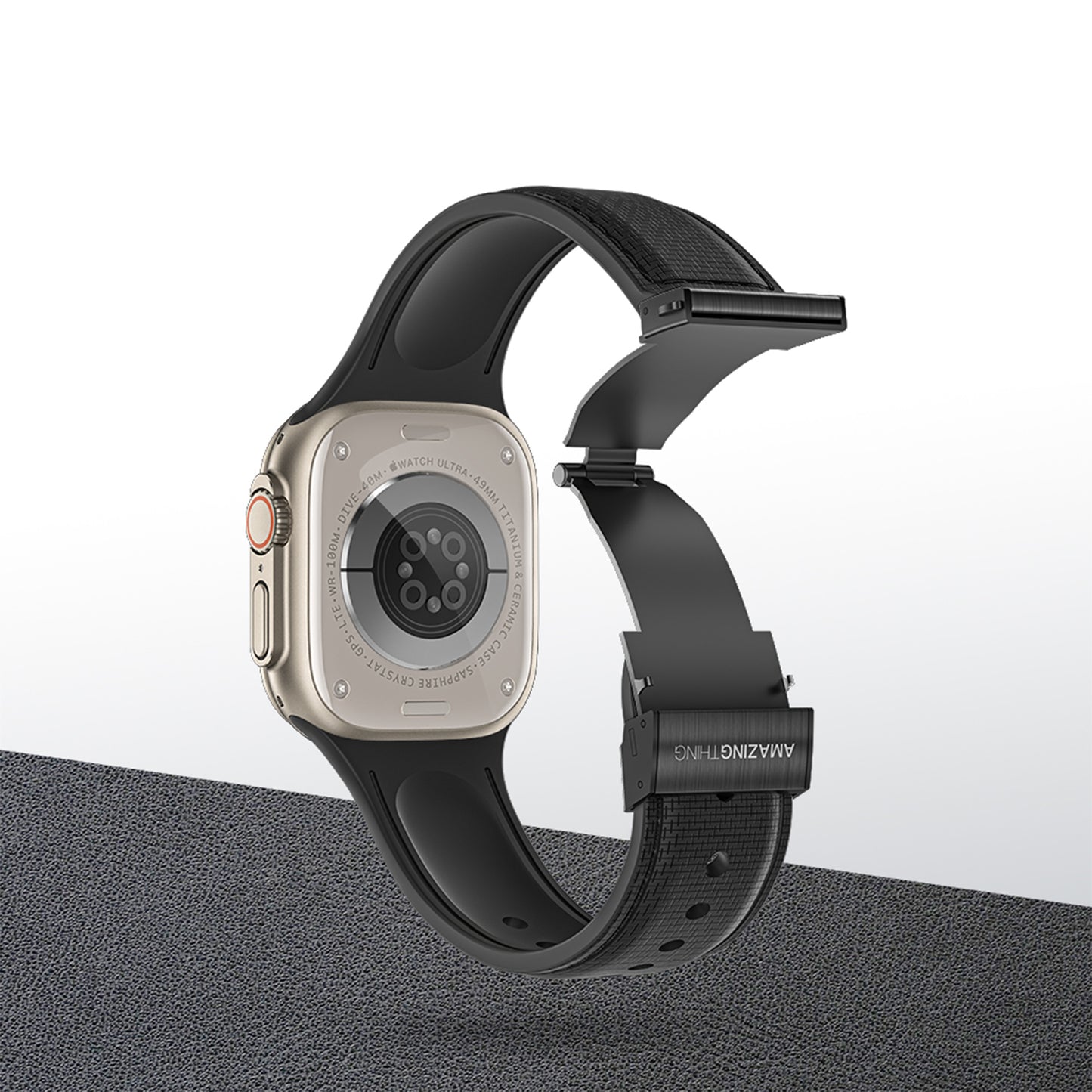 AMAZINGTHING Titan Swift Watch Strap for Apple Watch 42/44/45/49mm - Black