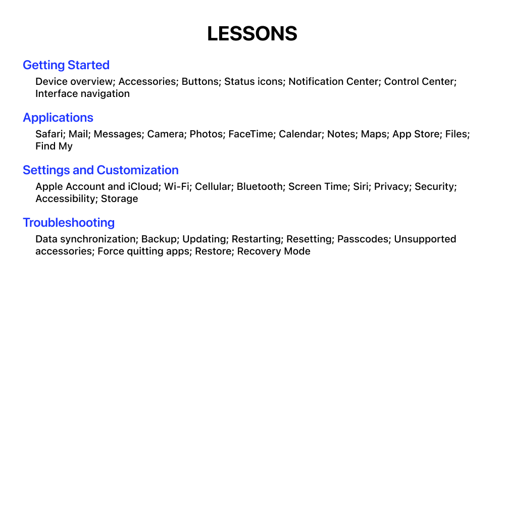 iOS/iPadOS Fundamentals and Troubleshooting